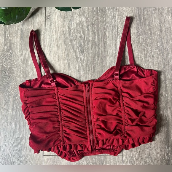Fashion nova no tease mesh corset top in red. Size S - Picture 9 of 12